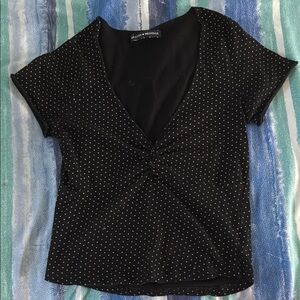 brandy Melville Black Polka Dot Top